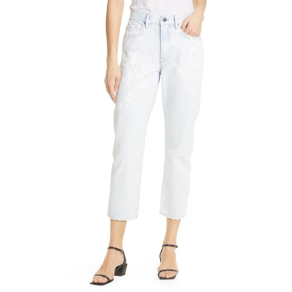 New FRAME Le Piper High Waist Straight Leg Jeans Caribbean Spray Women's Size 30